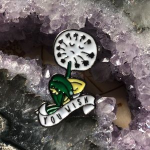 Sassy dandelion enamel pin “You Wish”
